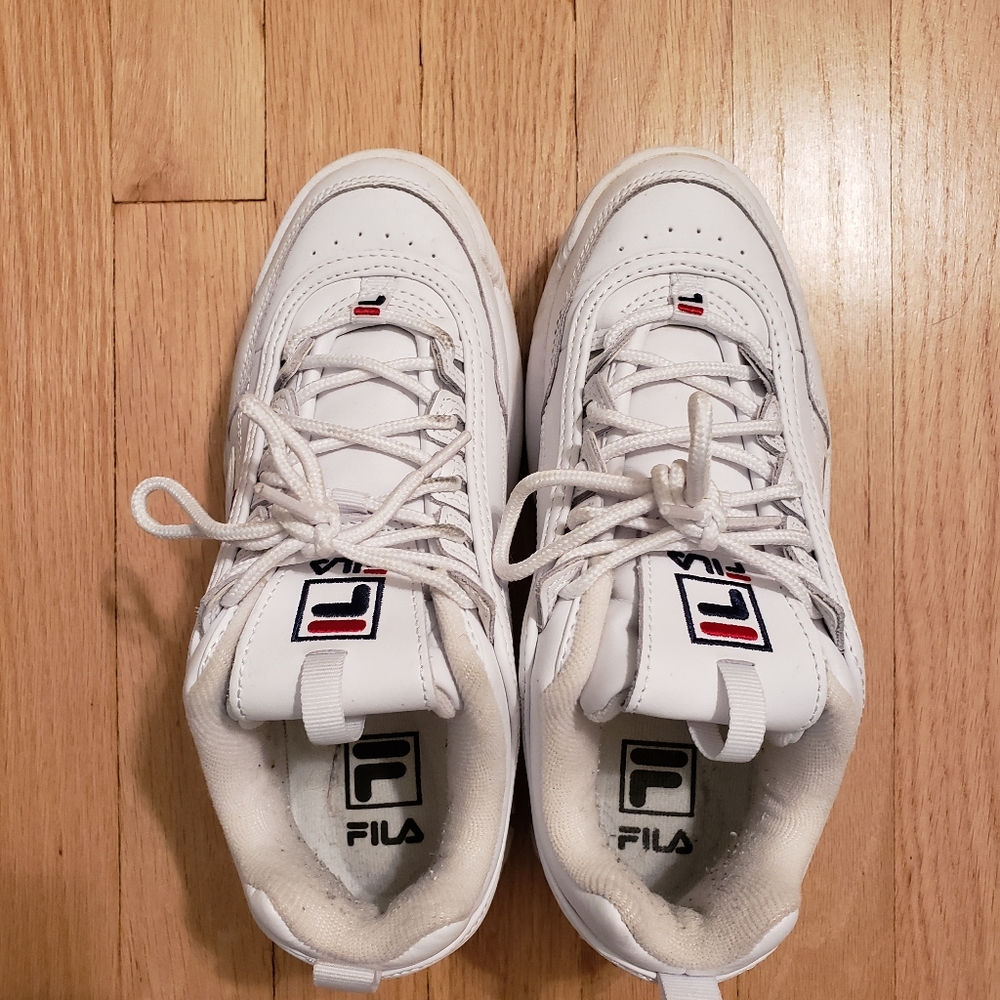White Fila Disruptor 2